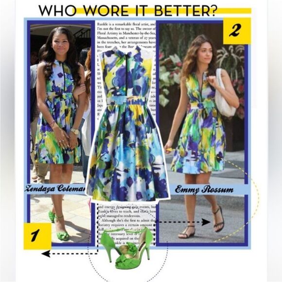 EUC Kate Spade Carissa Fit & Flare Collared Watercolor Sleeveless Dress - Picture 16 of 16